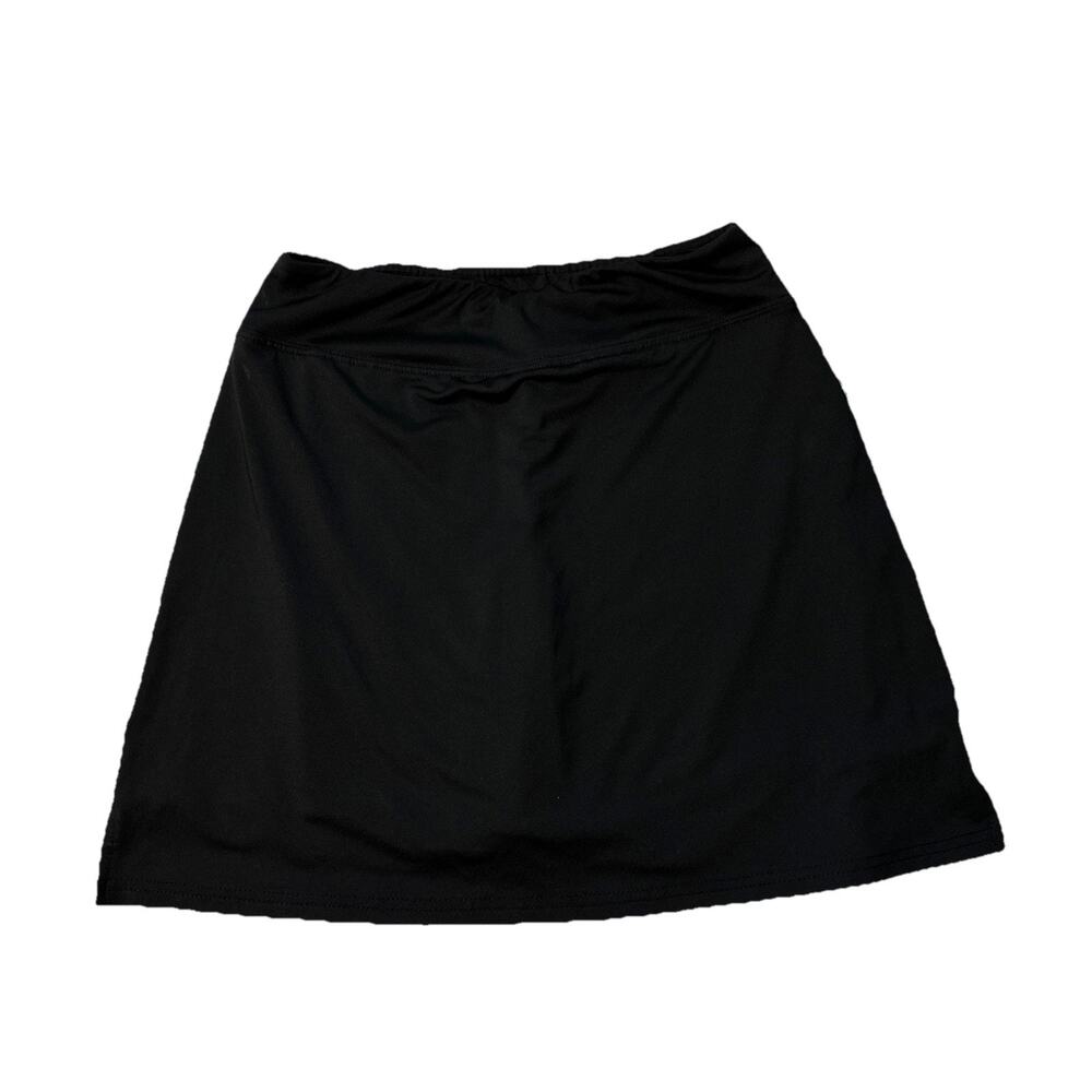 Ekouaer Women's Mid Rise Skort Black Solid Built-in Shorts Stretch Size XS